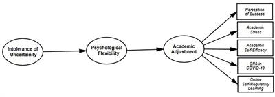 The relationship between tolerance for uncertainty and academic adjustment: the mediating role of students’ psychological flexibility during COVID-19